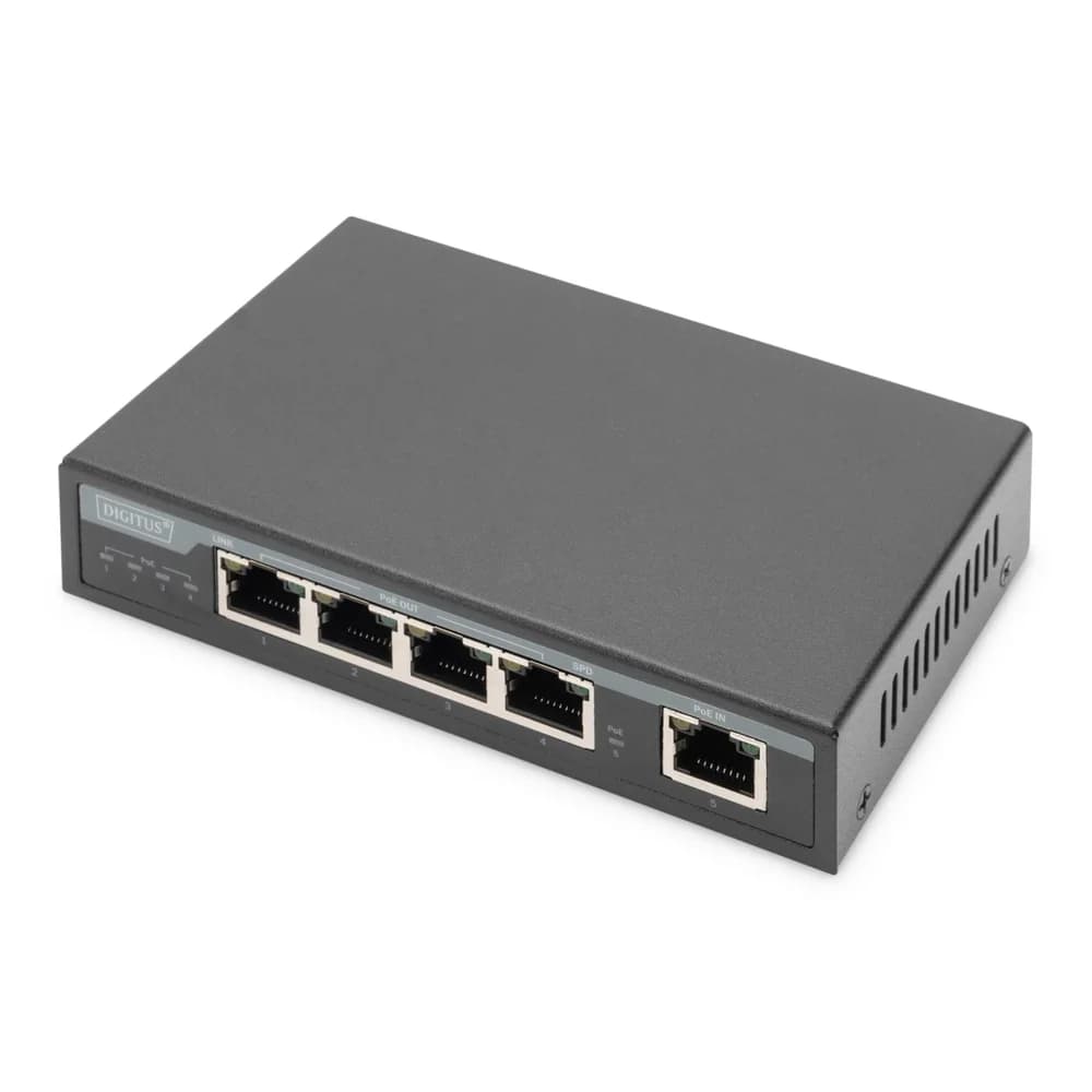 Digitus 4-Port Gigabit 4PPoE Extender, 802.3at, 60 W