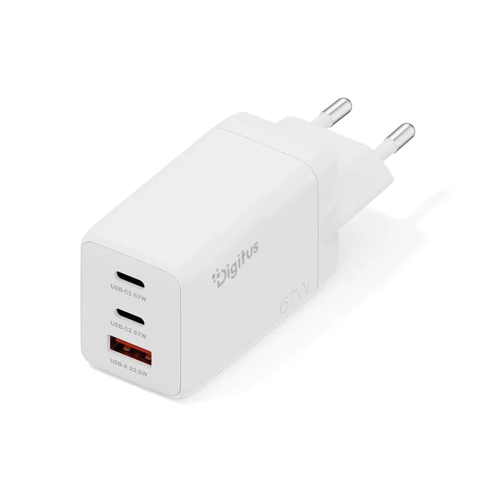 Digitus USB GaN Charger 67W, 2x USB-C, 1x USB-A