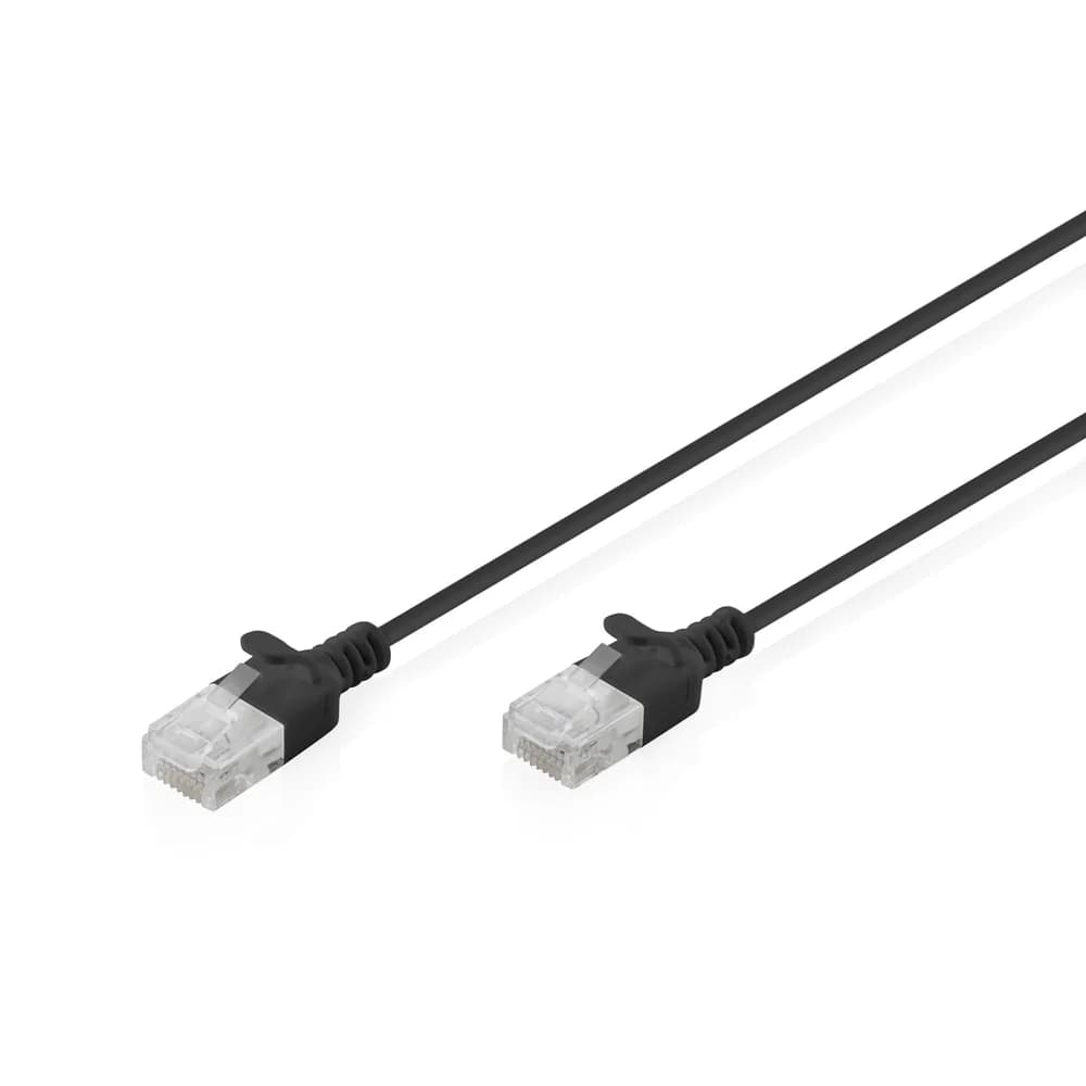 Digitus CAT 6 U-UTP Slim Patchkabel, 2 m, Schwarz