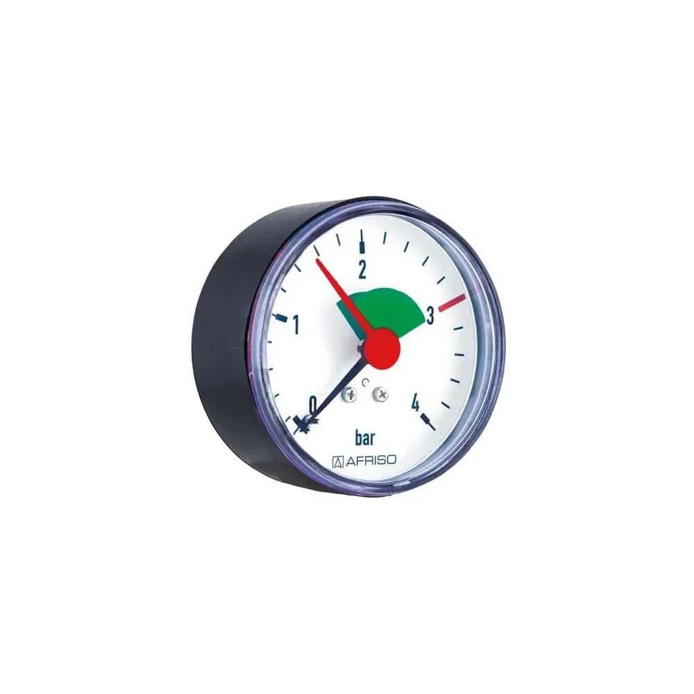 AFRISO Heizungsmanometer HZ 63 0/4bar G3/8B m.PTFE ax Kl.2,5