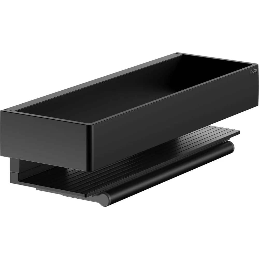 Keuco Edition 11 Duschkorb 11159370000 schwarz matt, mit integriertem Glasabzieher