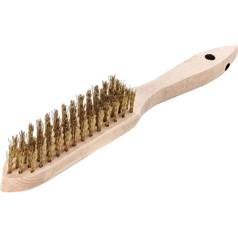 Lessmann Handdrahtbürste Messing gewellt 0,35mm 5-reihig