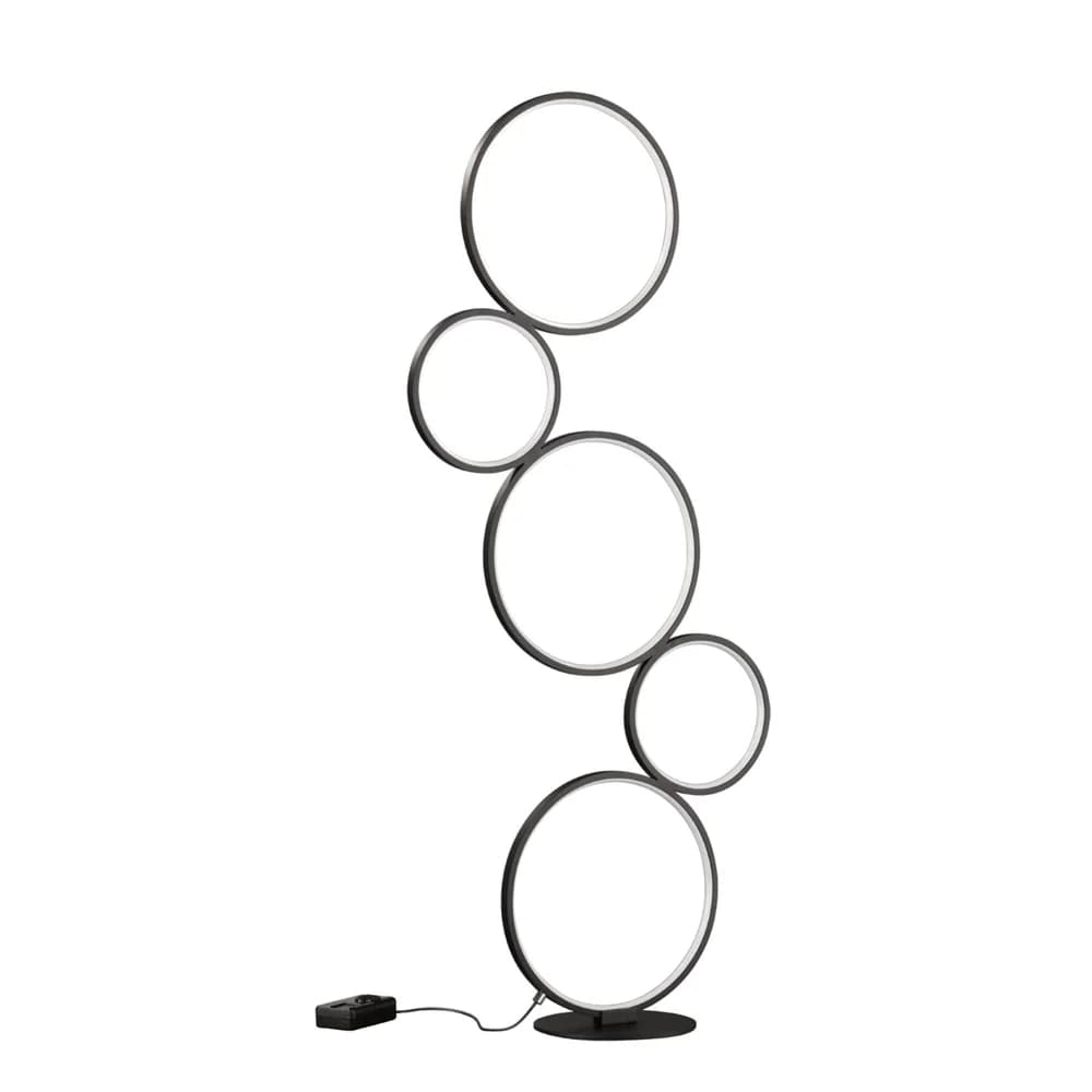 Trio LED-Stehleuchte Schwarz Kreise ¦ schwarz ¦ Maße (cm): B: 47 H: 115 T: 20.0