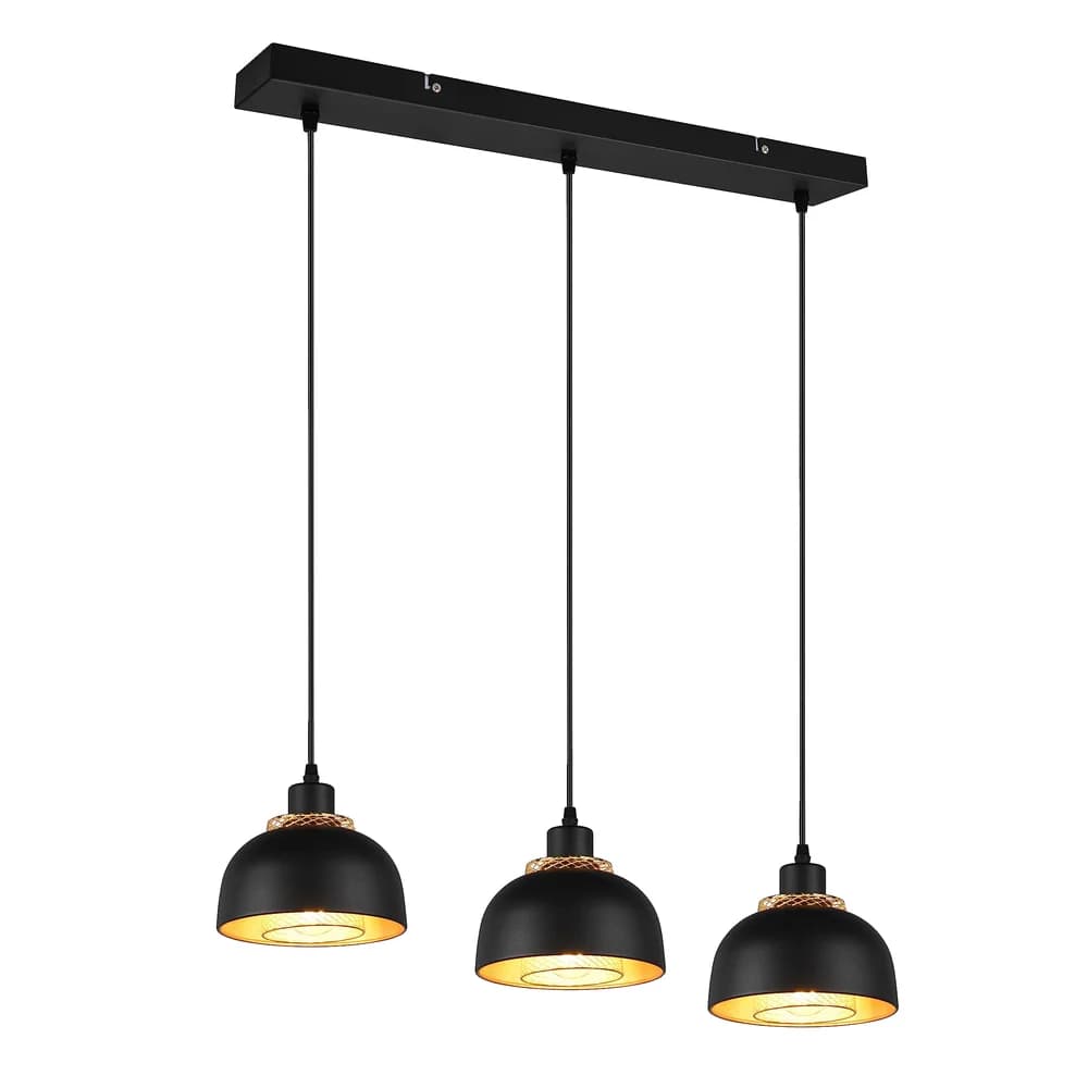 Trio R30813032 Pendelleuchte Punch 3x40W | E27 - höhenverstellbar, schwarz