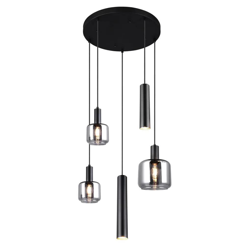 Trio Pendelleuchte , schwarz , Maße (cm): H: 150 Ø: 40