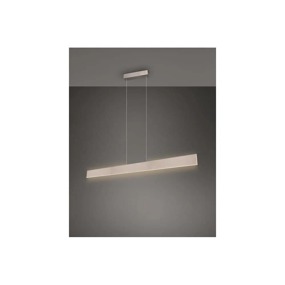 TRIO Leuchten LED-Pendelleuchte GALWAY, 150 x 150 cm - 1-flammig - Nickelfarben matt - Metall - höhenverstellbar