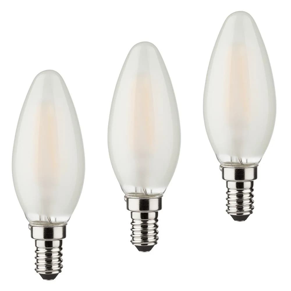Müller-Licht LED Kerzenlampe 4W (40W) E14 827 360° NODIM matt 3er Pack
