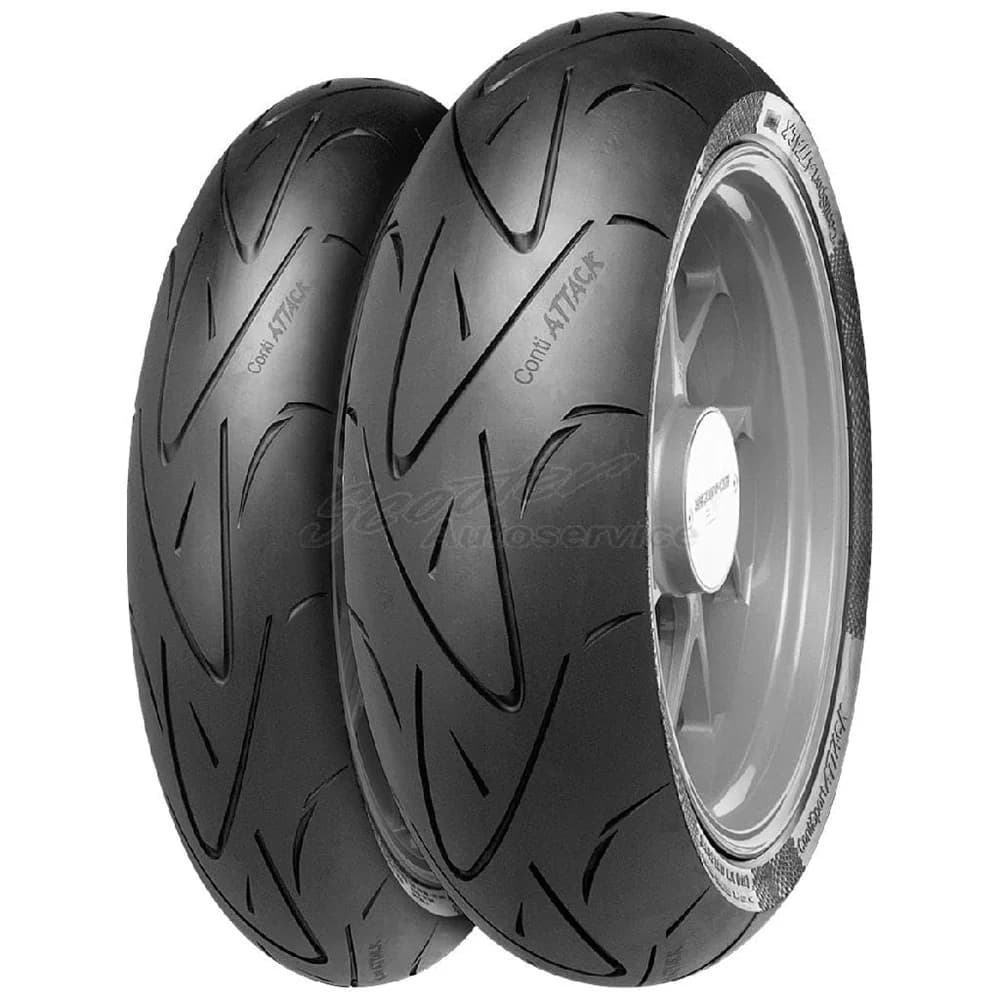 Continental Motorradreifen ContiSportAttack ( 120/70 ZR17 TL (58W) M/C, Vorderrad ) - Schwarz