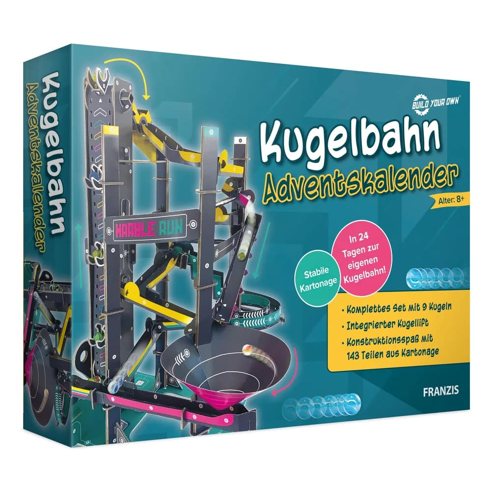 Franzis Spielzeug-Adventskalender 67300 - Kugelbahn Adventskalender bunt
