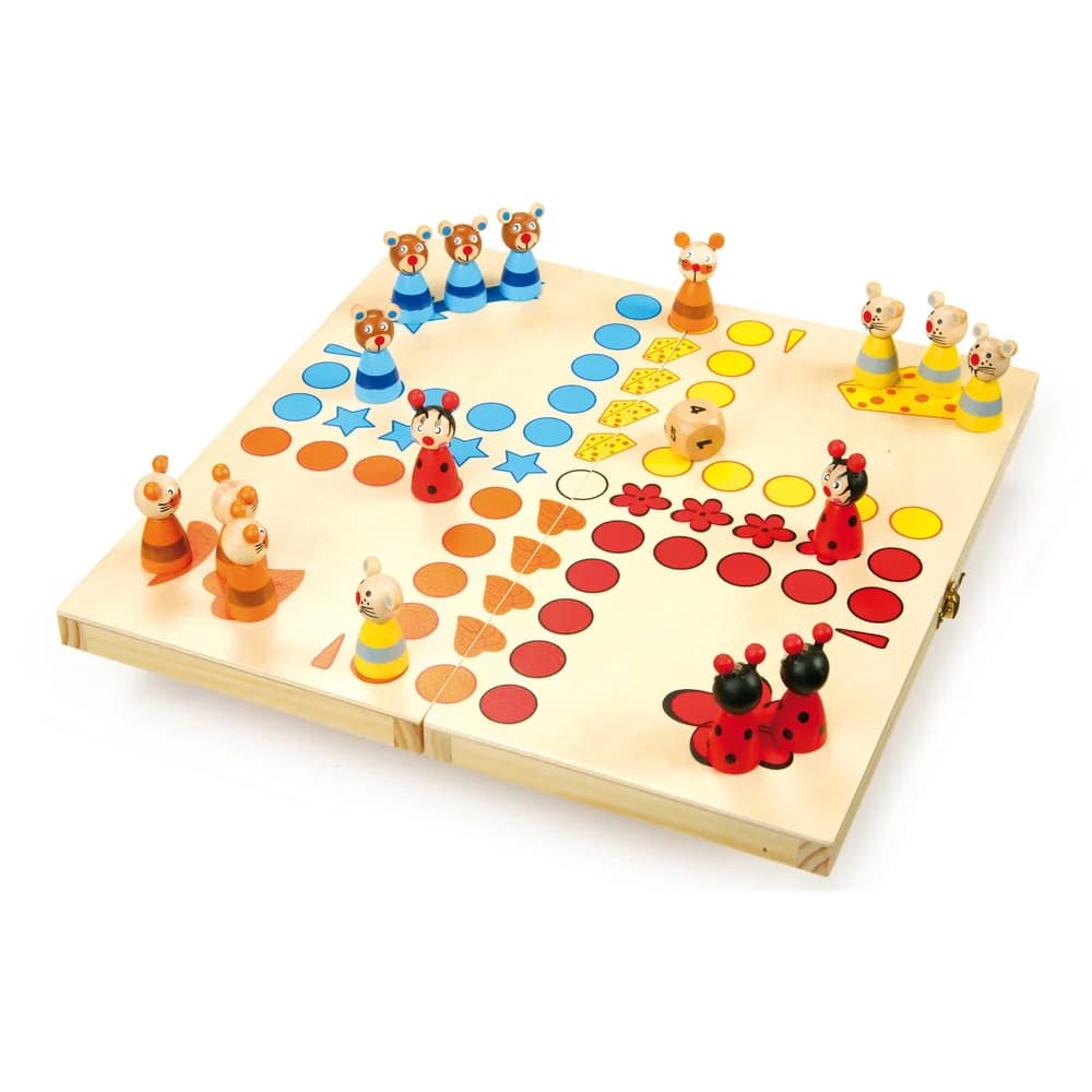 Legler Spiel small foot 7358 - Ludo Tiere, Würfelspiel