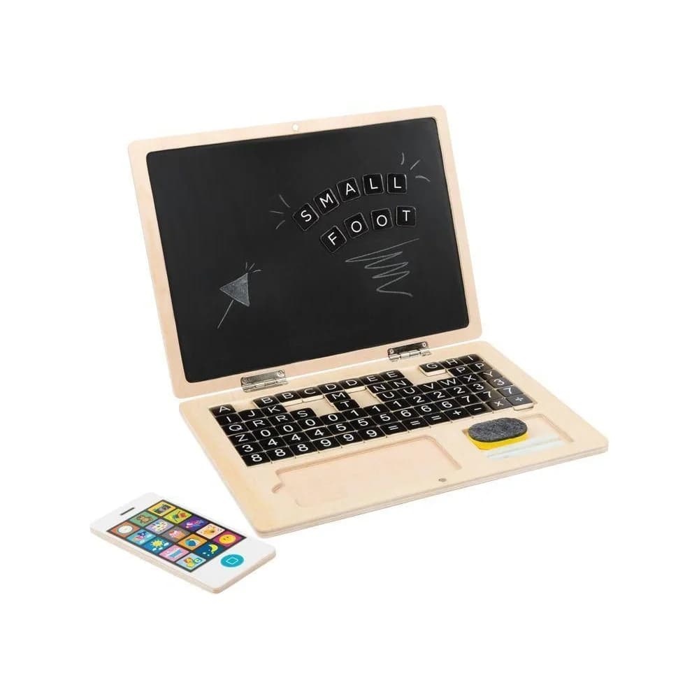 Legler Spiel small foot 11193 - Holz-Laptop mit Magnet-Tafel