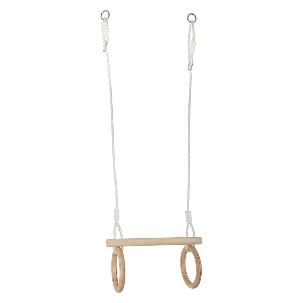 small foot Trapez mit Turnringen aus Holz - braun