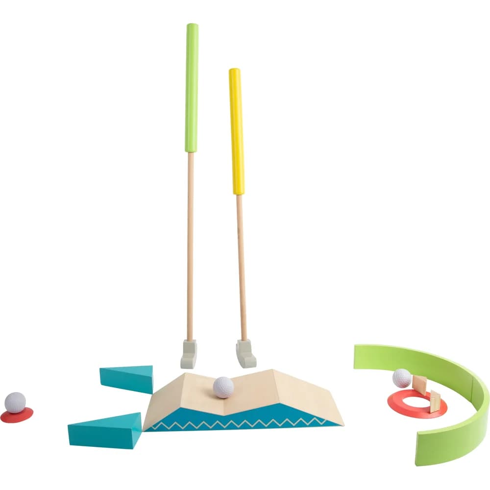 Legler Spiel small foot 11964 - Minigolf Set Active, Holz 16-teilig