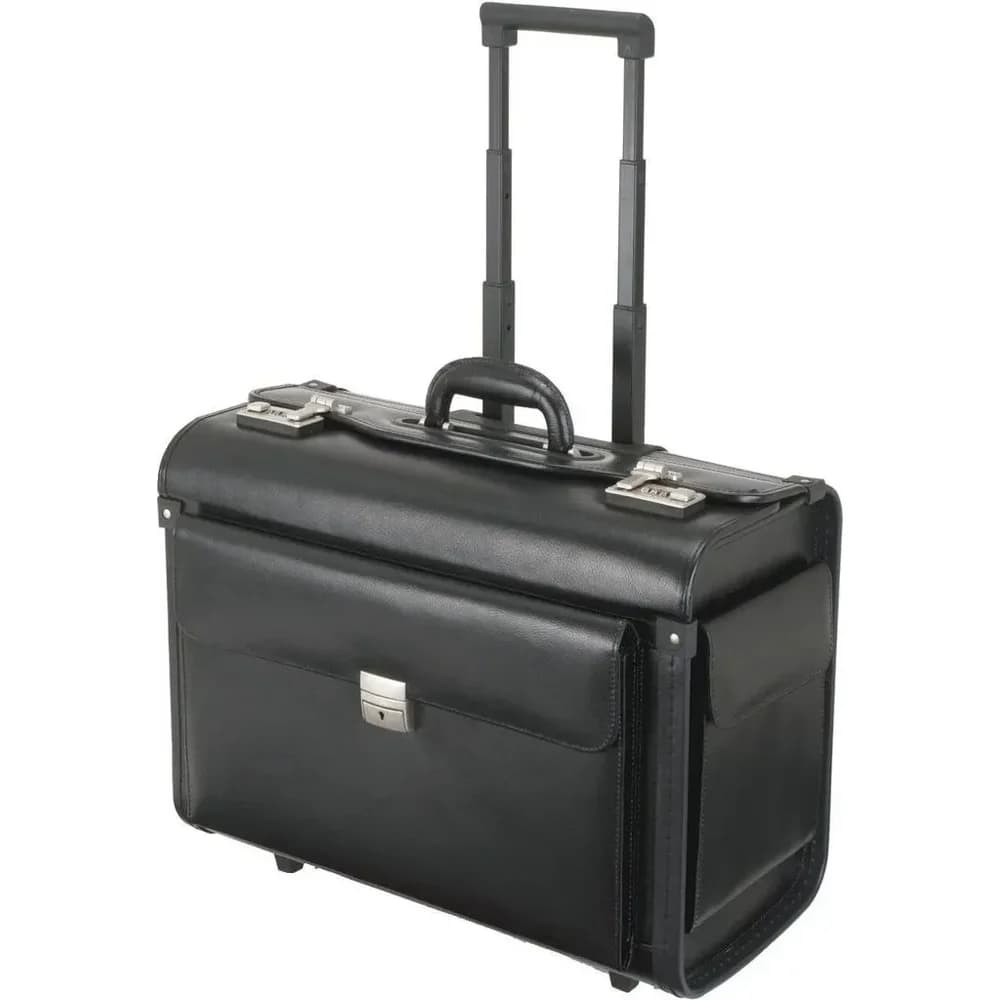 Alassio Pilotenkoffer 92705 mit Trolley Leder schwarz