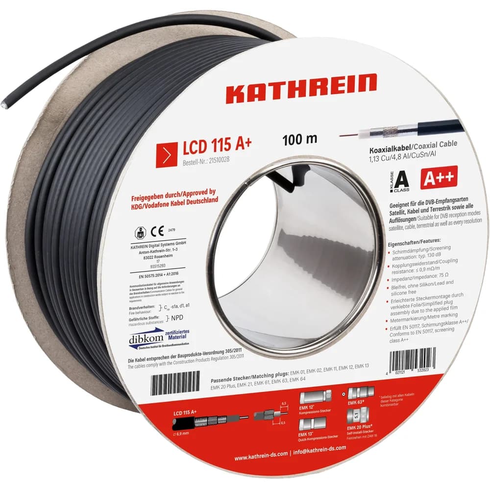 Kathrein Koaxialkabel LCD115A+/100m Cca