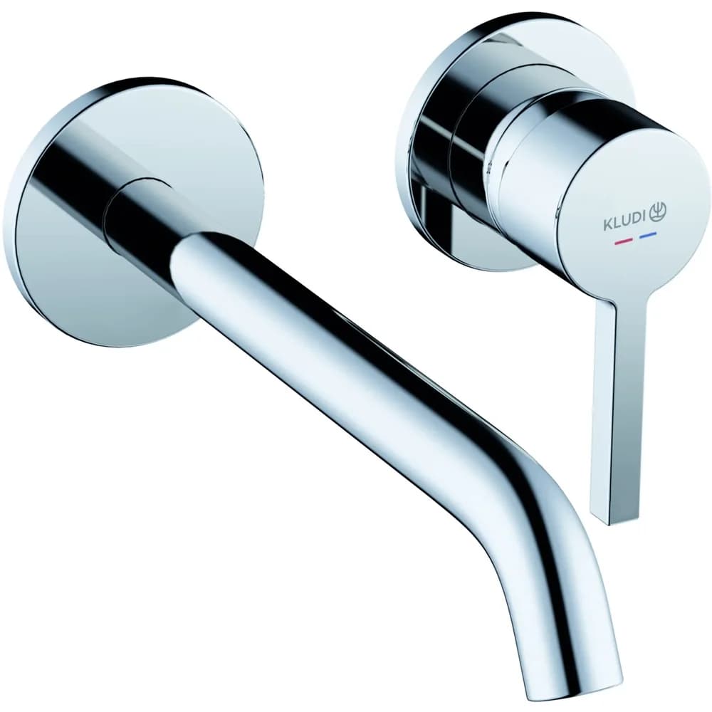 KLUDI NOVA FONTE Pura Waschtisch-Wand-Einhandmischer 220 ohne Ablaufgarnitur chrom 202450515