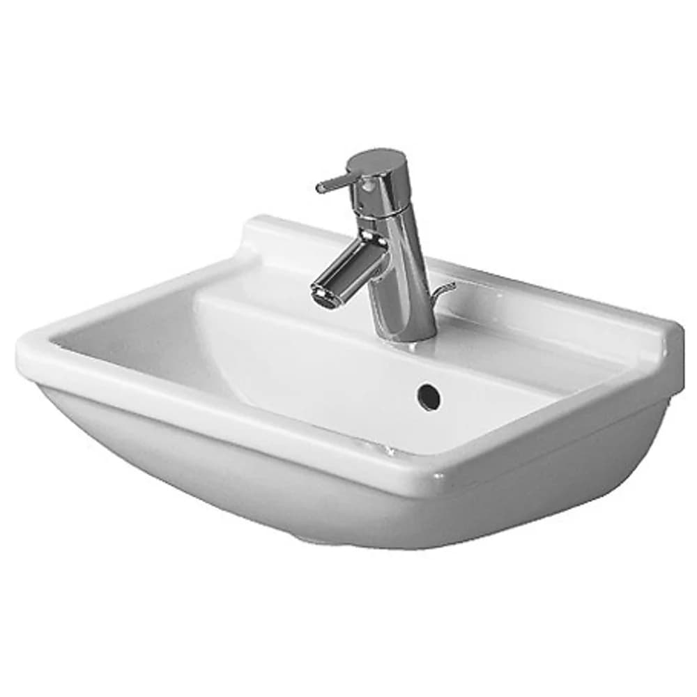 Duravit Handwaschbecken Starck 3 45cm, mit Überlauf, 0750450000, Farbe: Weiß