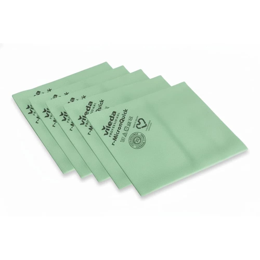 vileda PROFESSIONAL Mikrofasertücher r-MicronQuick 5 Stück grün, 38x40 cm