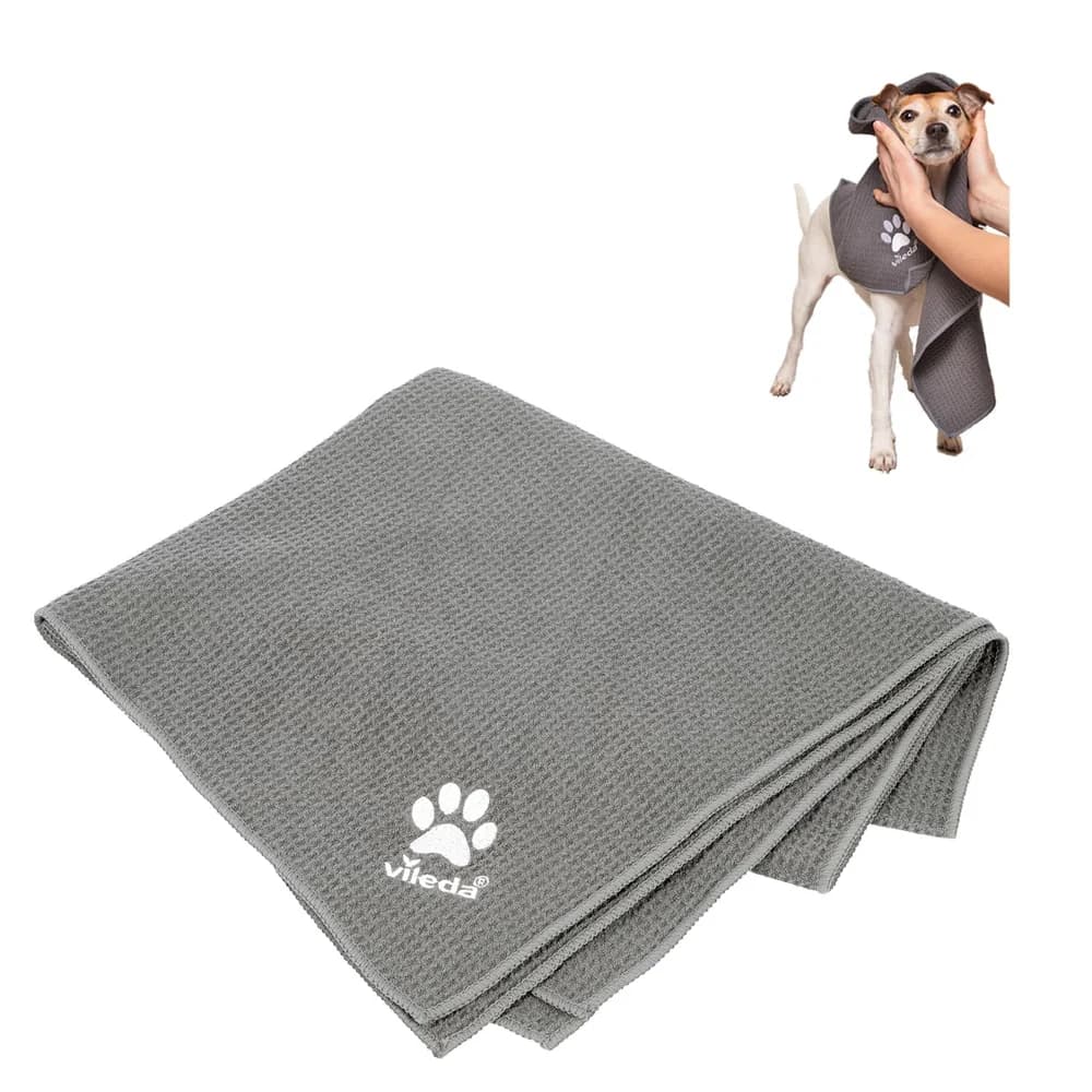 Vileda Pet Pro Microfaser Handtuch grau M