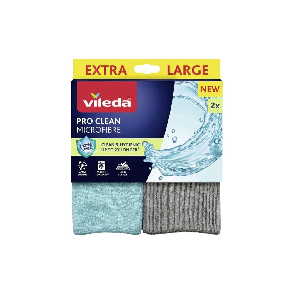 Vileda Vileda Microfasertuch Pro Clean 2er Pack Mikrofasertuch (PP) grau