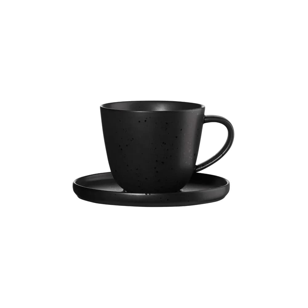 ASA SELECTION Tasse coppa mit Unterer 250 ml Kuro, Porzellan schwarz