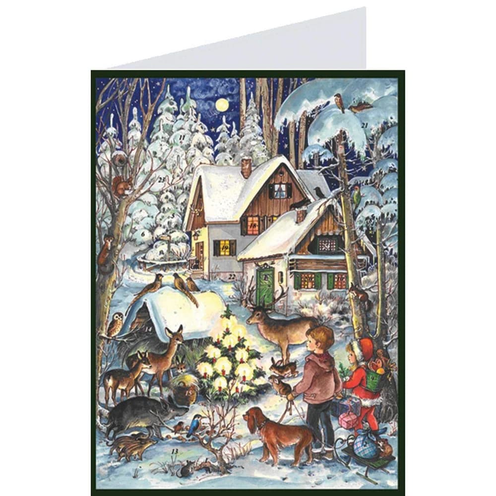 Richard Sellmer Verlag Adventskalender Adventskalender "Postkarte Waldweihnacht"