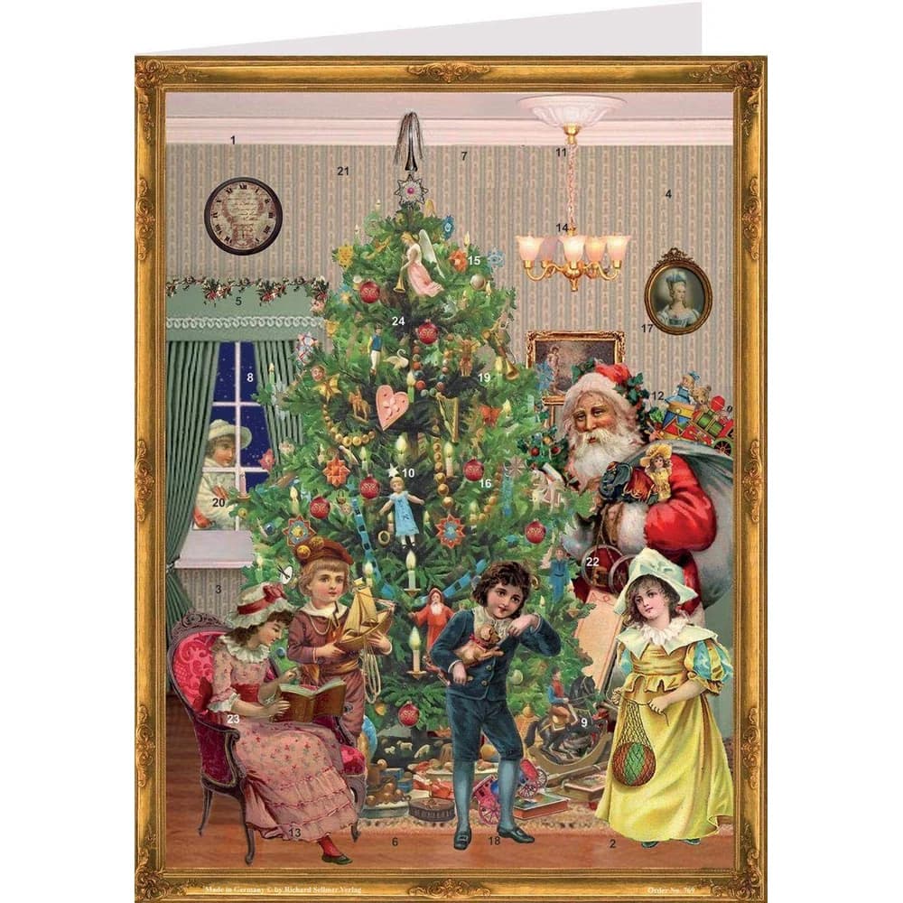Adventskalender "Postkarte Unterm Weihnachtsbaum" - Braun