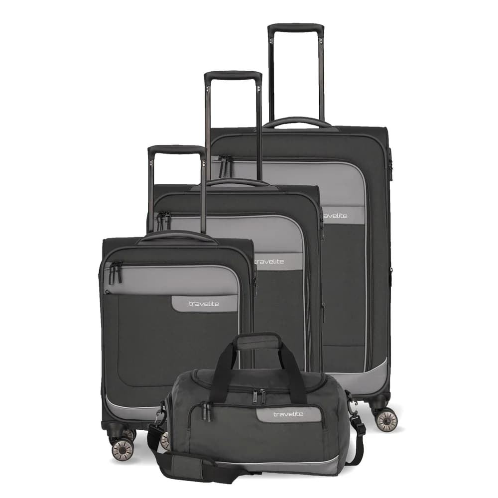 Travelite Kofferset Viia 4w L/M/S Reisetasche Schiefer - 77