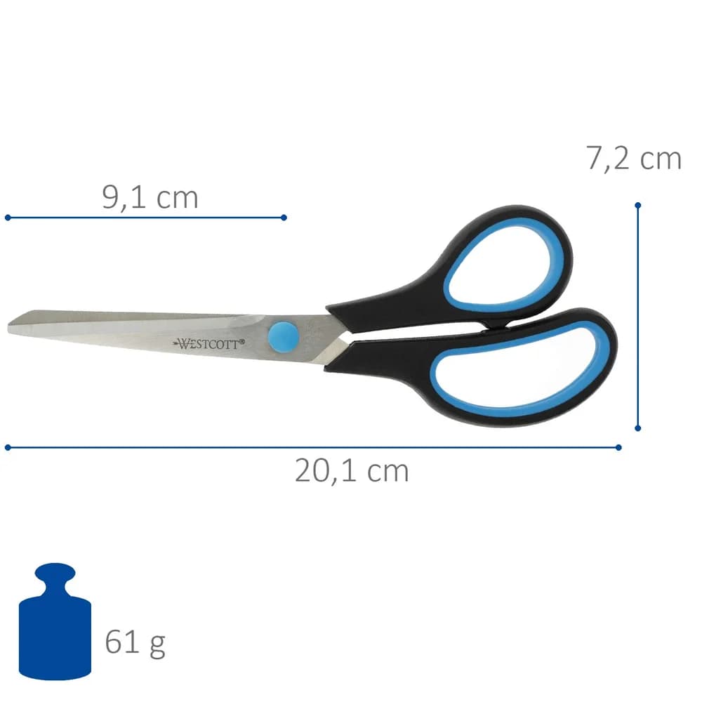 Westcott Schere Easy Grip E-30283 00 20cm Stahl schwarz/blau