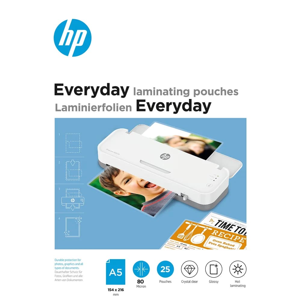 HP Everyday Laminierfolien DIN A5 80 Micron 25 Stück