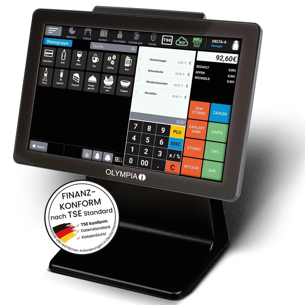 Olympia Registrierkasse TS10 +Scanner schwarz