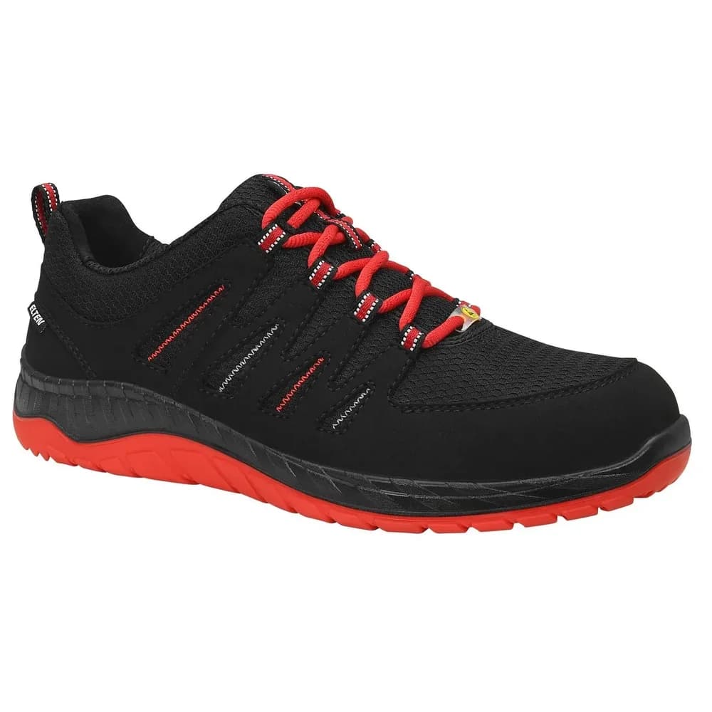 Elten Halbschuh MADDOX Low ESD, schwarz-rot, S3, 45