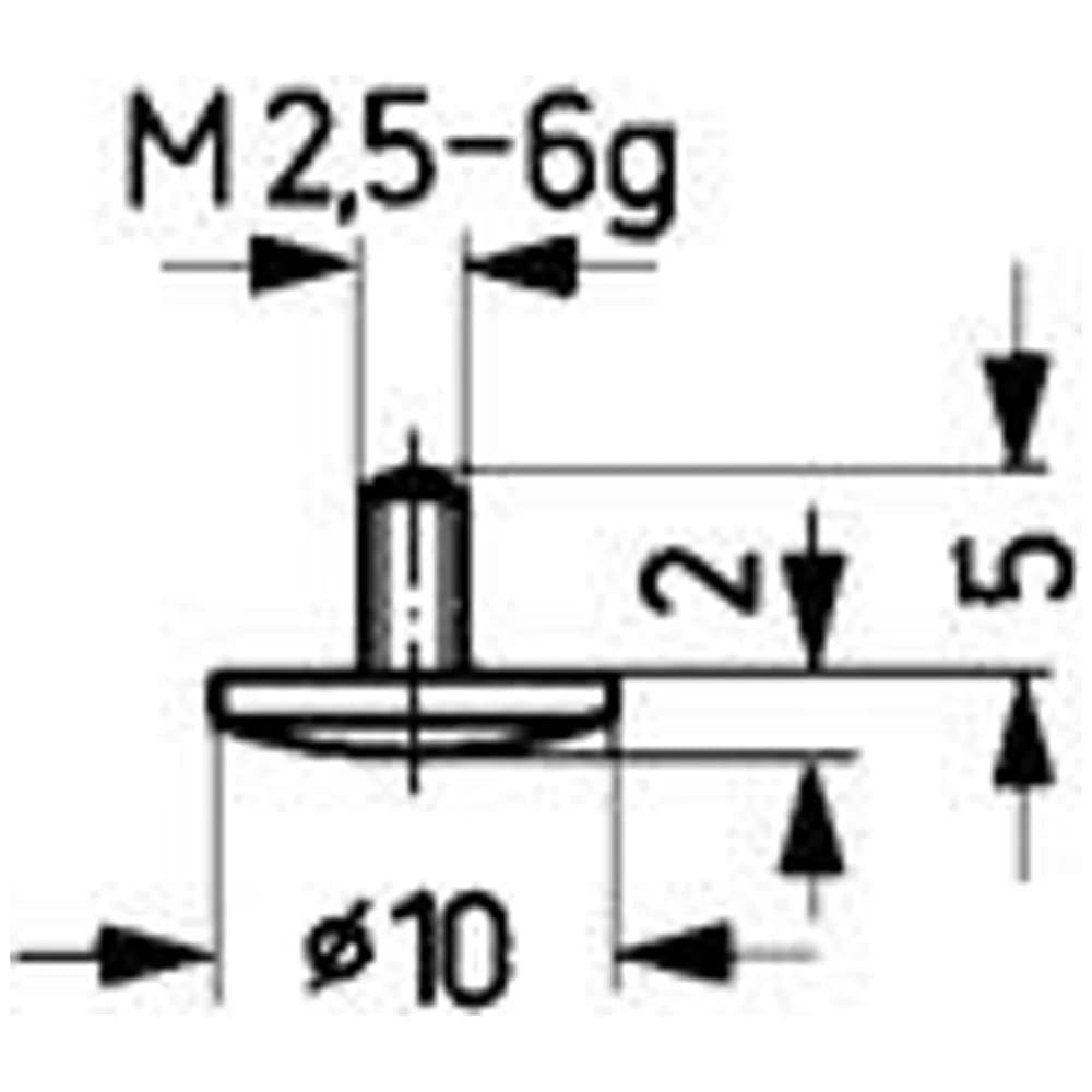 KÄFER Messeinsatz für Messuhren D.10mm gewölbt R.15 M2,5 STA - 62008