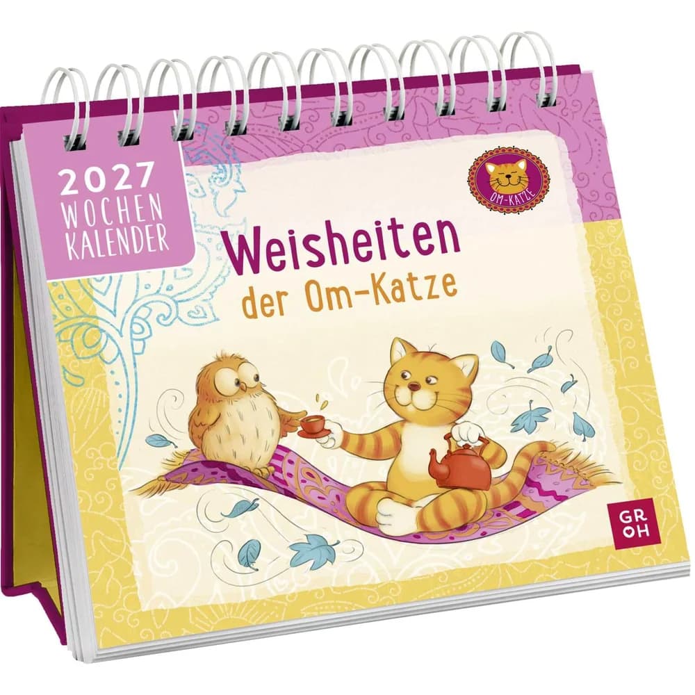 groh Verlag Tischkalender Mini-Wochenkalender 2027: Weisheiten der Om-Katze