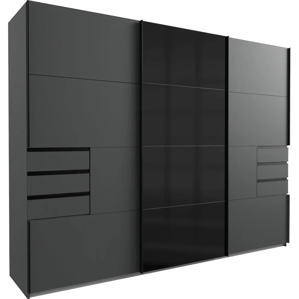 Schwebetürenschrank Saigon ca. 270x210 cm Graphit/Schwarz