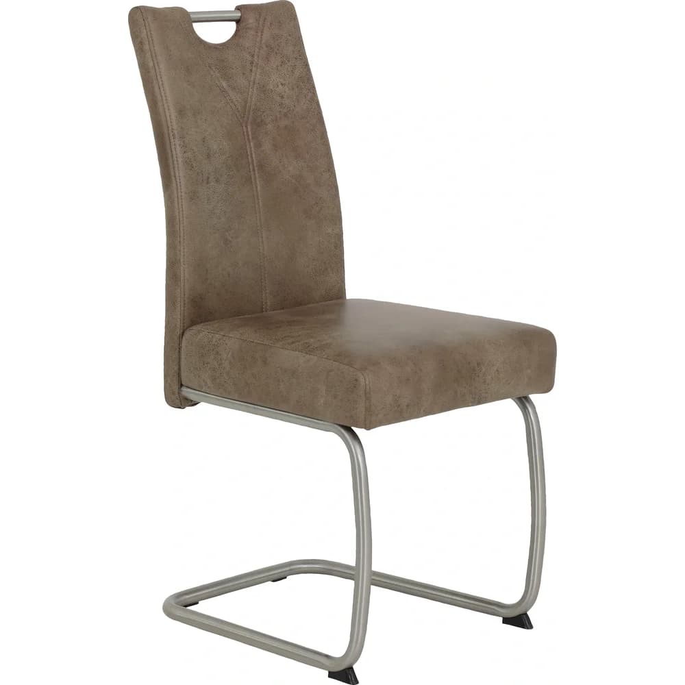 Polsterschwingstuhl 4er-Set mit Griff ¦ braun ¦ Maße (cm): B: 58 H: 99