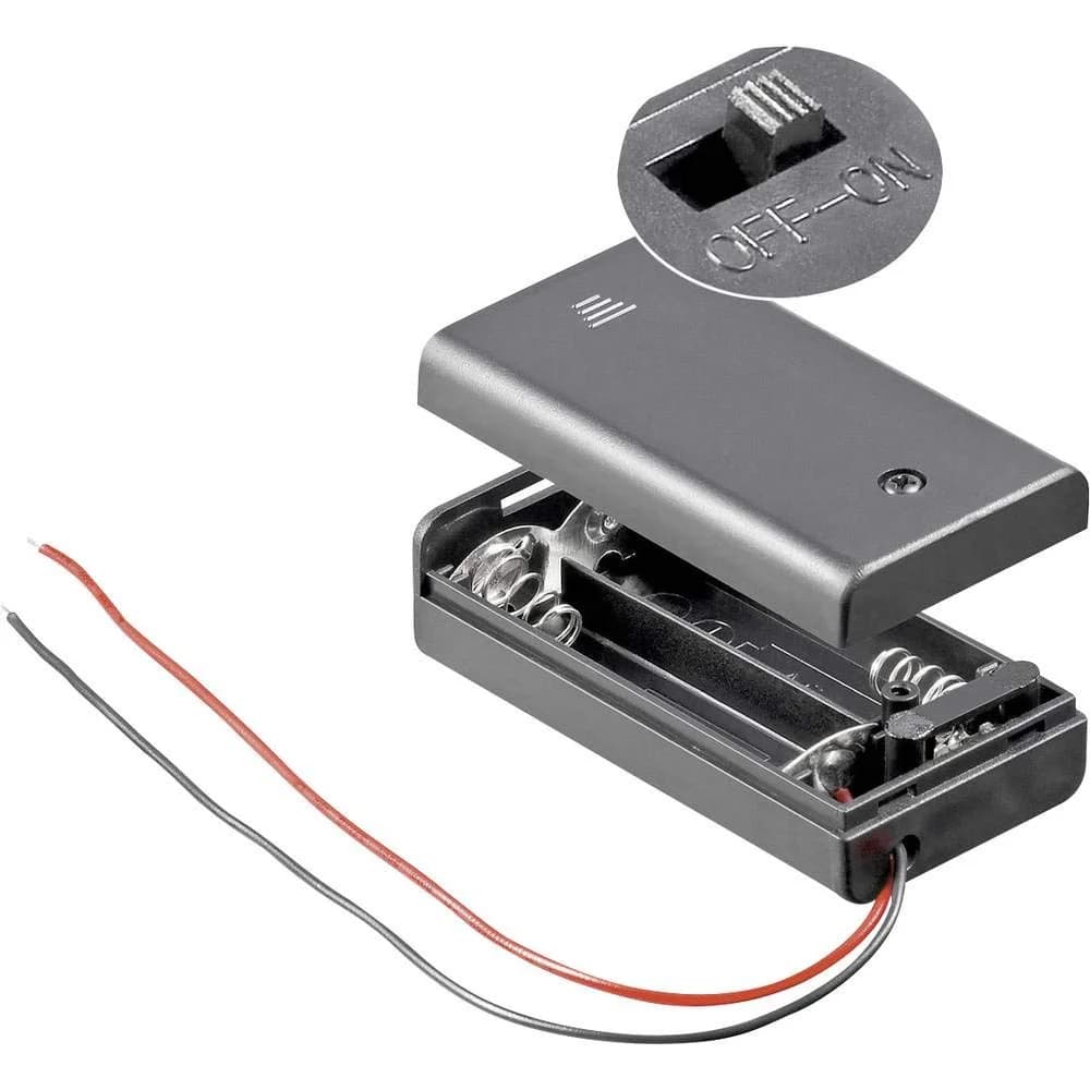 HALTER 2XAA - Batteriehalter für 2 Mignon (AA), geschlossen