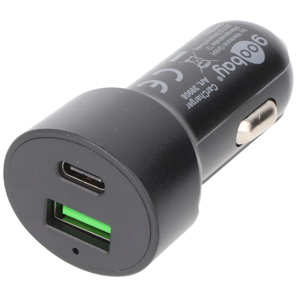 GOOBAY 39908 - USB-C(-PD)-Ladegerät, 5 V, 3 A, QC, schwarz