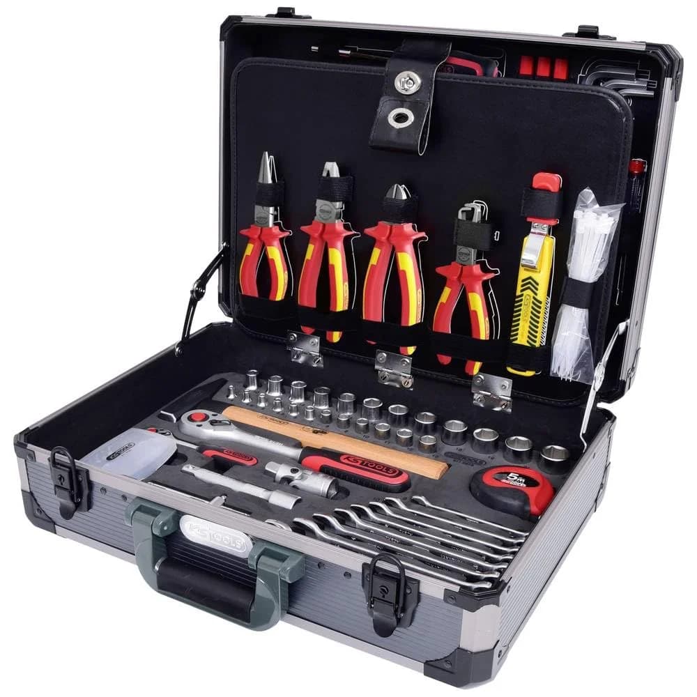 KS Tools 1/4" + 1/2“ Elektriker-Werkzeugkoffer, 128-tlg.