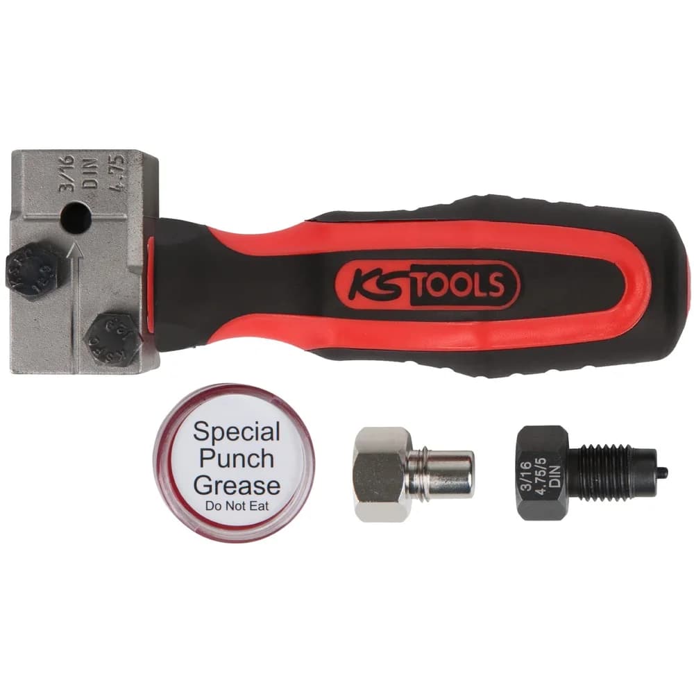 KS TOOLS Flarefixeco 4,75 mm Universal-Bremsleitungs-Bördelgerät-Satz 4tlg. - 122.1215