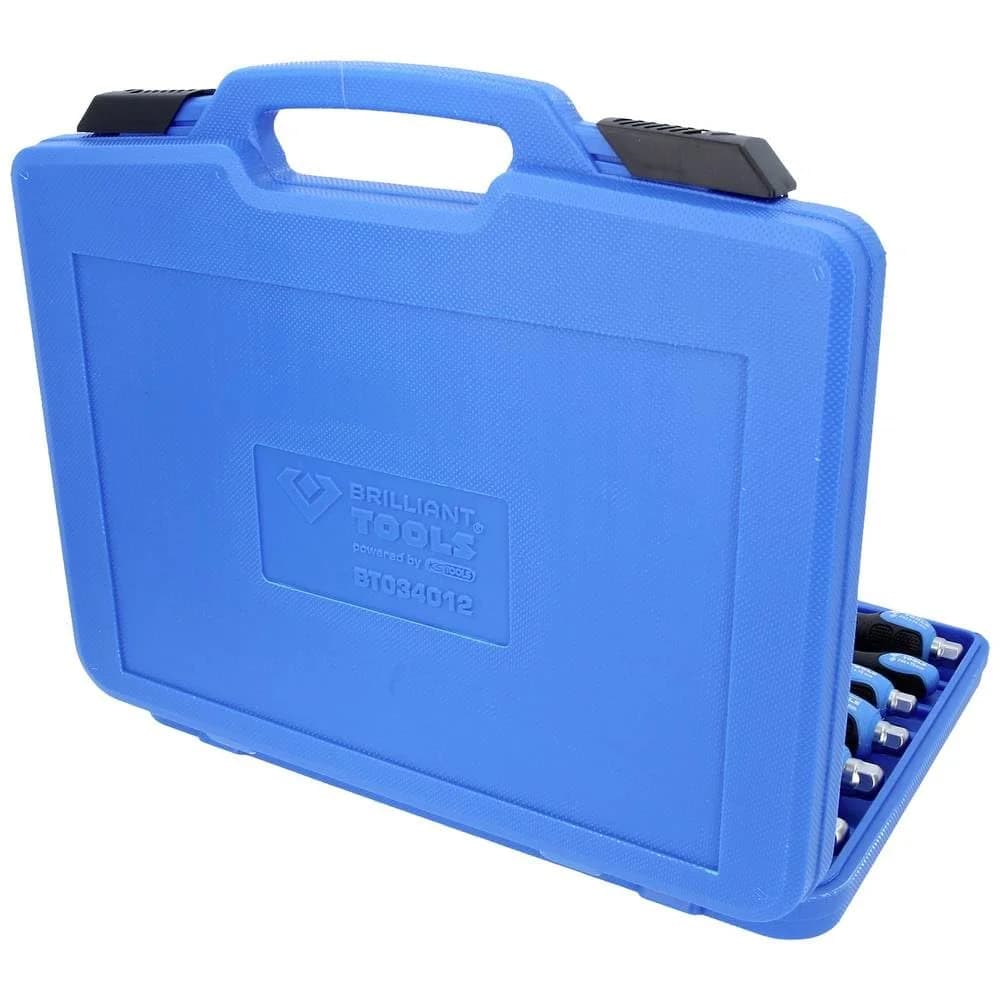 BRILLIANT TOOLS Schraubendrehersatz Schraubendreher-Satz mit Schlagkappe, 12-tlg BT034012