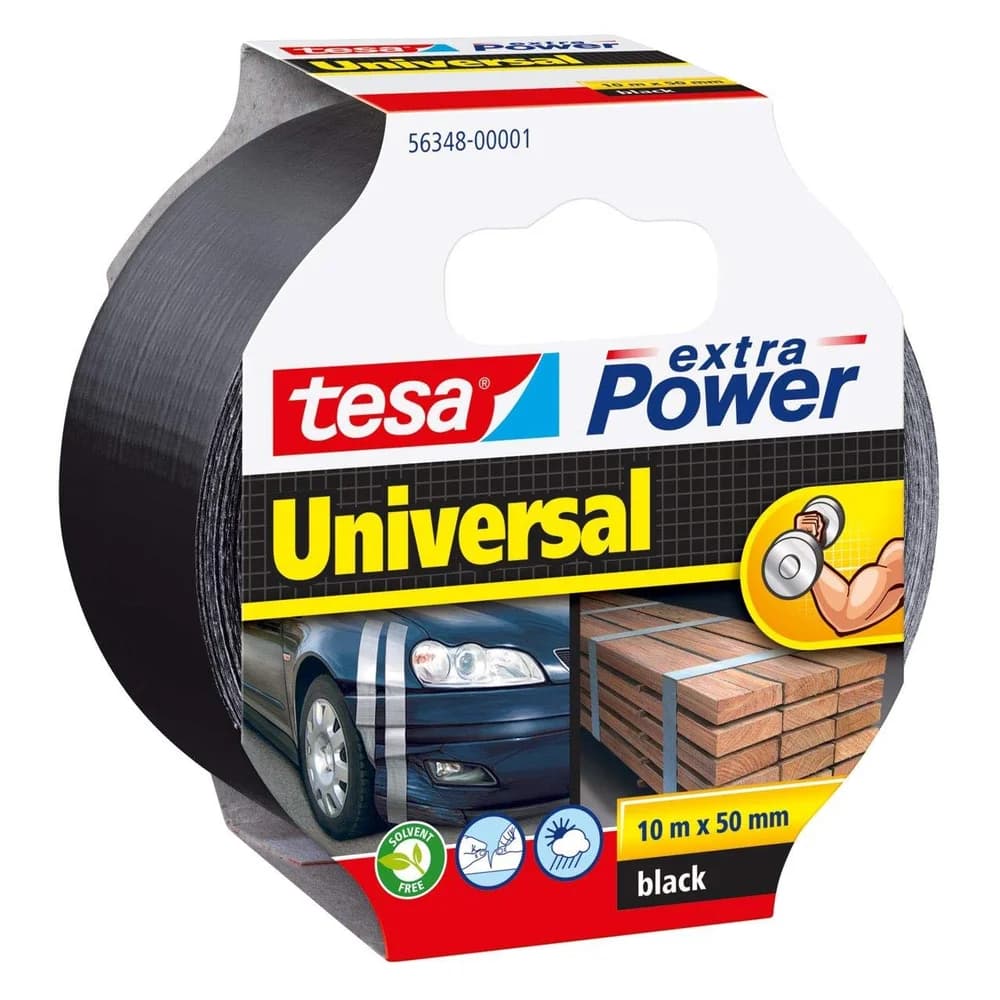 tesa® 56348 Gewebeband extra Power 10 m × 48 mm schwarz