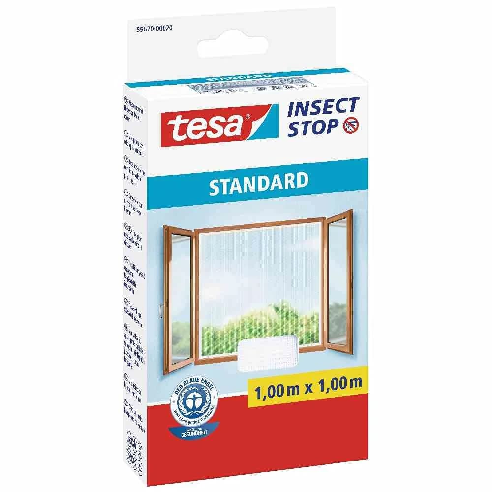 tesa Fliegengitter-Gewebe 55670-00020-04 Moskitonetz Fenster Weiß