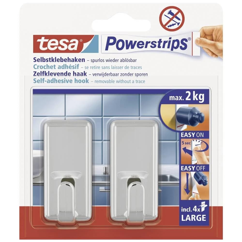 TESA 58051 - tesa® Powerstrips® Haken Classic, chrom