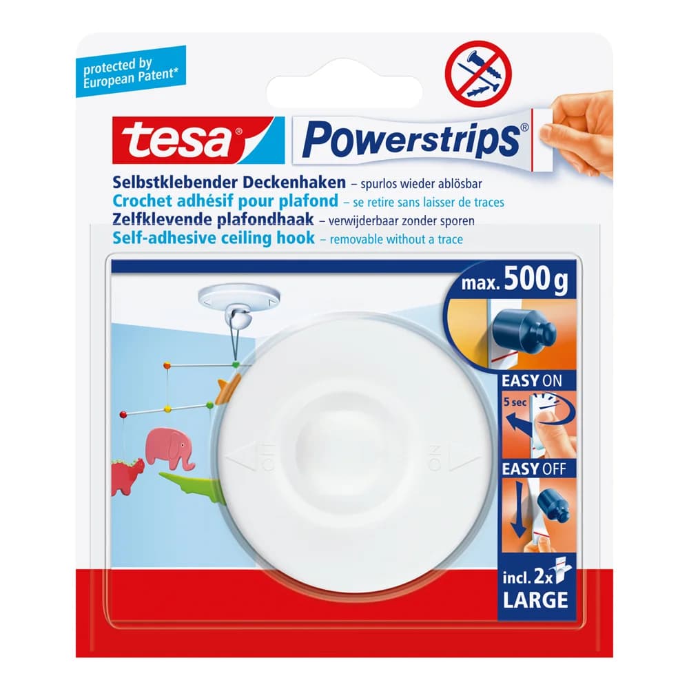 tesa Klebehaken Powerstrips Deckenhaken weiß