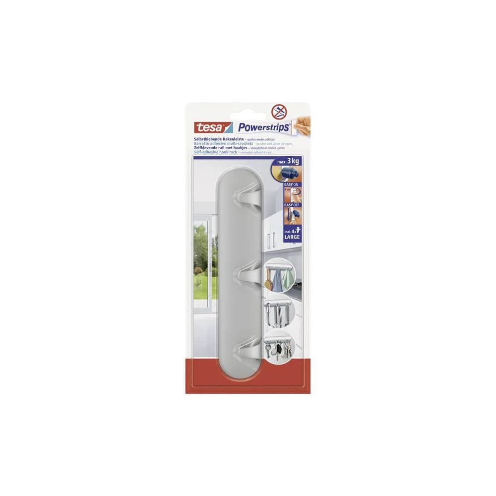 TESA 58095 - tesa® Powerstrips® Hakenleiste, matt chrom