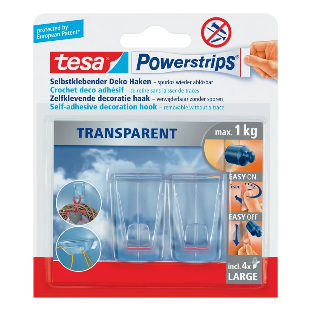 Tesa-58813 PS Transparent Deco Haken L