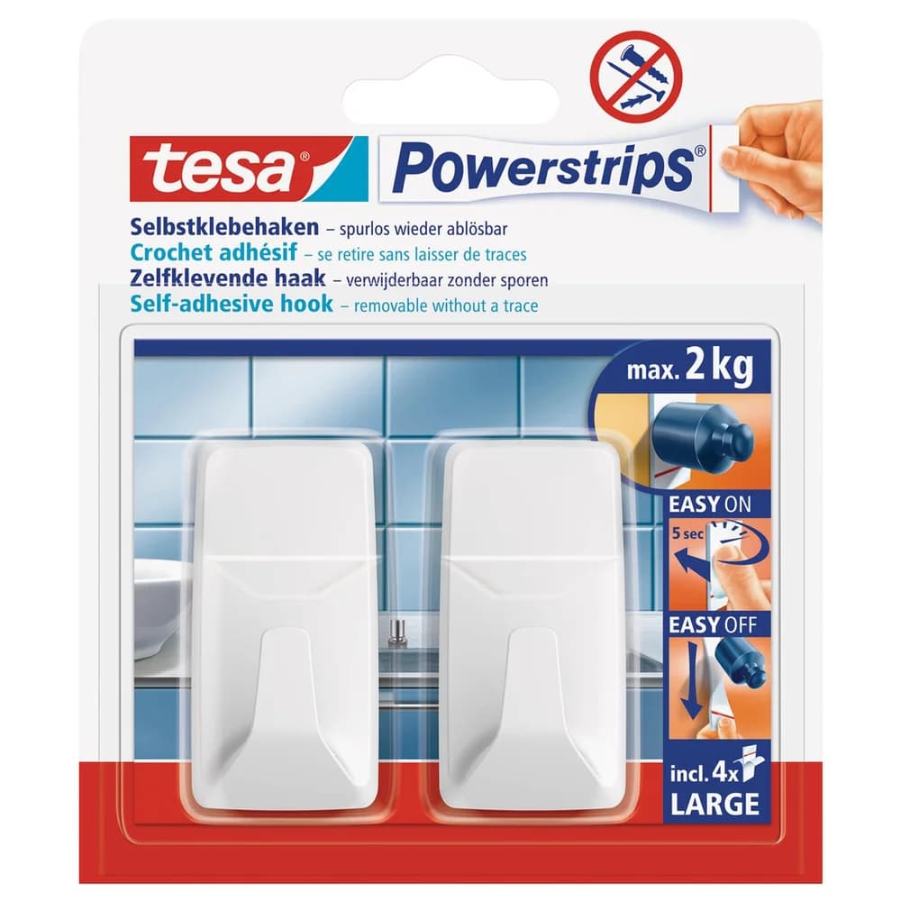 TESA 58272-00000-20 Wandhalterung Drinnen Universalhaken Weiß 2 Stück(e)