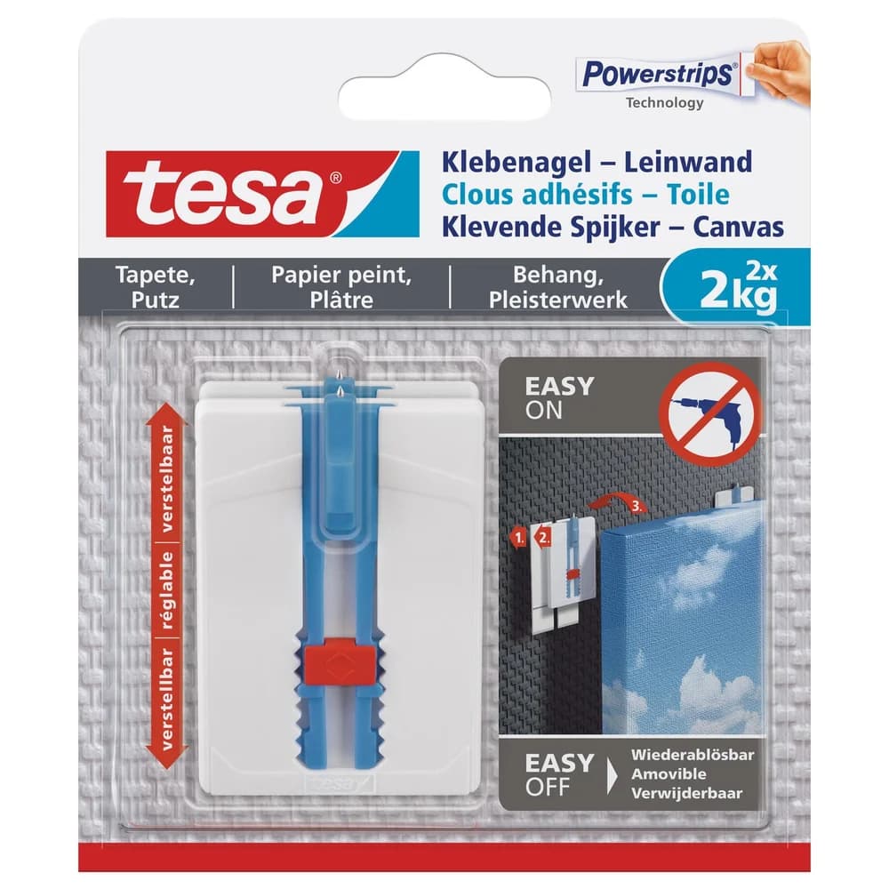 TESA 77779-00000-01 Wandhalterung Drinnen Bildhaken Blau, Weiß 2 Stück(e)