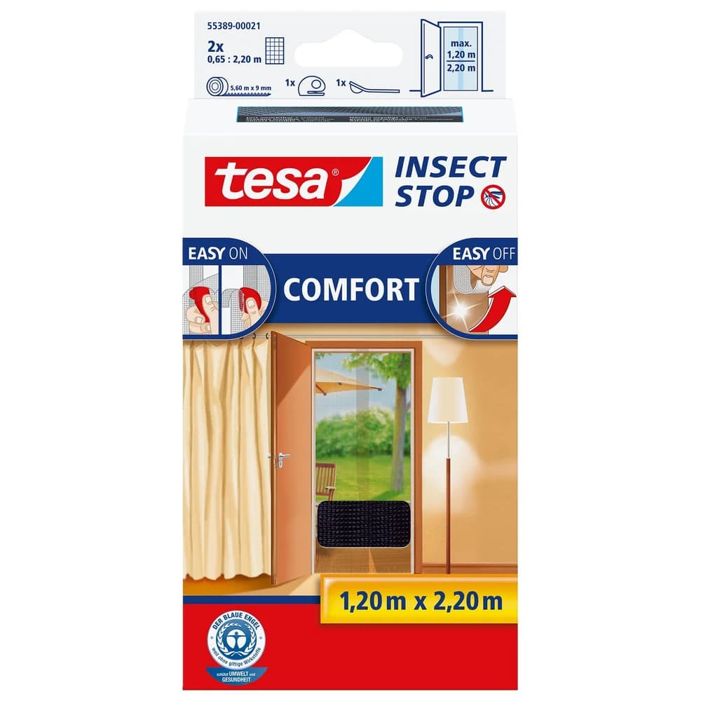 tesa Comfort Fliegengitter 650 x 2.200 mm Anthrazit
